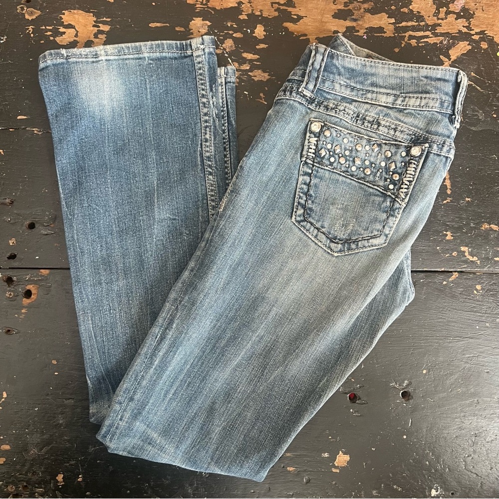 Miss Me Boot Cut Jeans with Studded Pocket